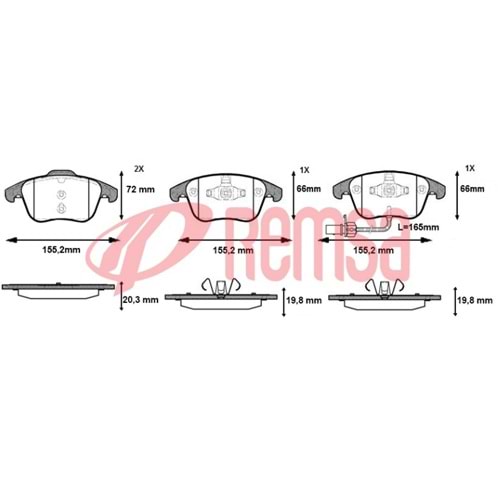 Disk Balata Vw Tiguan, Sharan, Seat Alhambra, Audi Q 3 Ön -
