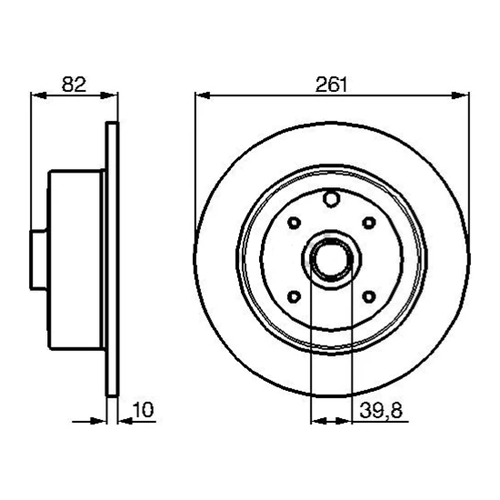 Fren Diski Opel Vectra A 2.0 88-95, Astra F 92-05, Calibra 2.0 PORYALI Arka - 261 MM