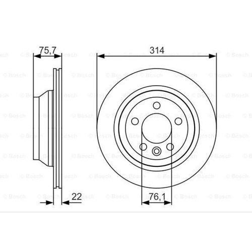 Fren Diski Vw Touareg 02-10, Transporter T5 03-15 Ön - 314 mm -