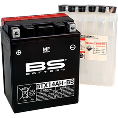 BS BTX14AH-BS 12V-14 AMPER BAKIMSIZ AKÜ
