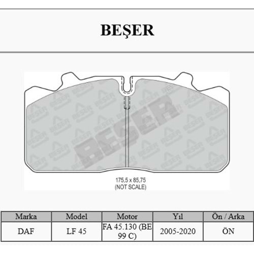 Disk Balata Ön Man 12 153, Isuzu, Renault Midlum (Aksesuarsız)
