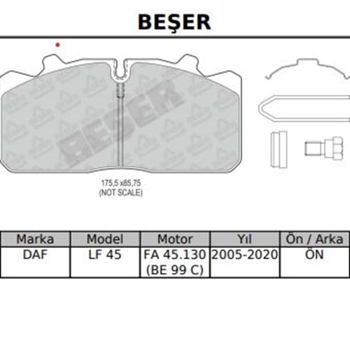 Disk Balata Ön Man 12 153, Isuzu, Renault Midlum (Aksesuarlı)
