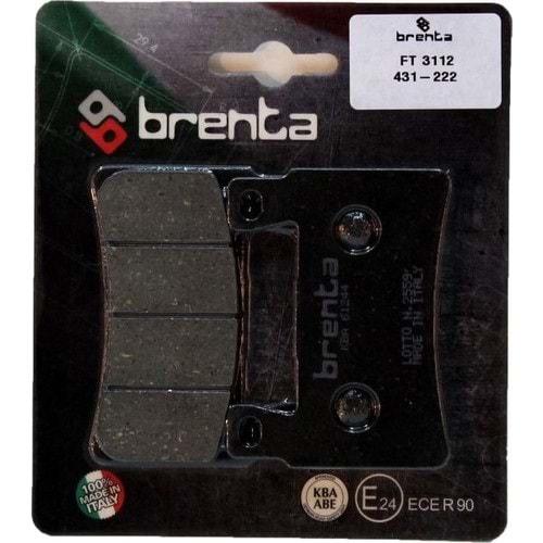 296 DİSK BALATA HONDA CBR600 F, CBR600 RR, CBR900 RR ÖN ORGANİK - BRENTA FT3112