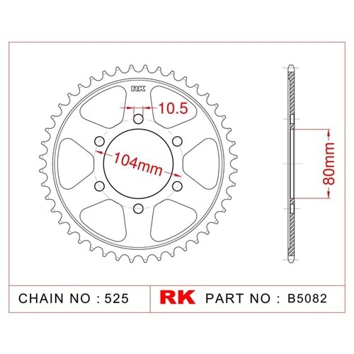 Rk Çelik Arka Dişli 40T Z 1000 07-09, Zx 10 R 06-07, Zx 6 R 98-02, Zzr 600 05-08
