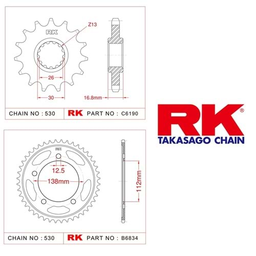 Rk Dişli Seti 43T-16T Honda Cb 900 F Hornet 02-06*