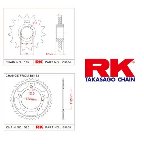 Rk Dişli Seti Honda Cbf 600 Na 04-07, Cbf 600 F 04-07, Cbf 600 S 04-07, Cbf 600 04-06, Cbf 600 N 04-07, Cbf 600 Sa 04-07*