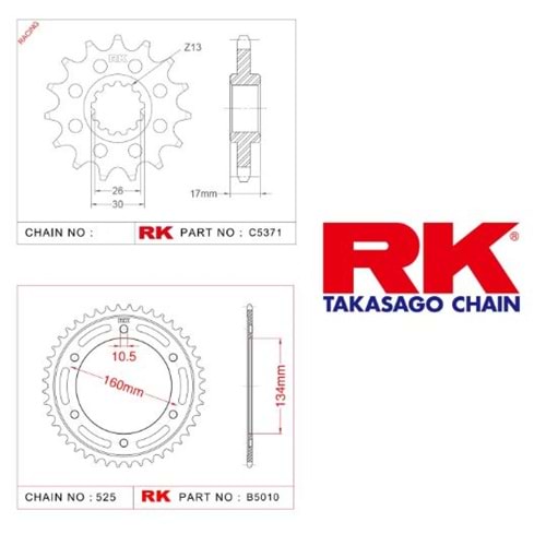 Rk Dişli Seti Honda Cbr 600 Rr 07-16*