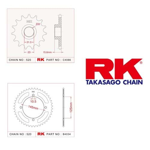 Rk Dişli Seti Yamaha Xt 600 E 90-04*