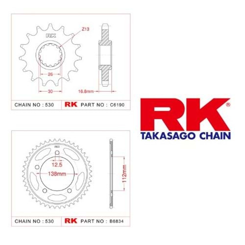 Rk Dişli Seti 43T-16T Honda Cbf 1000 06-09*