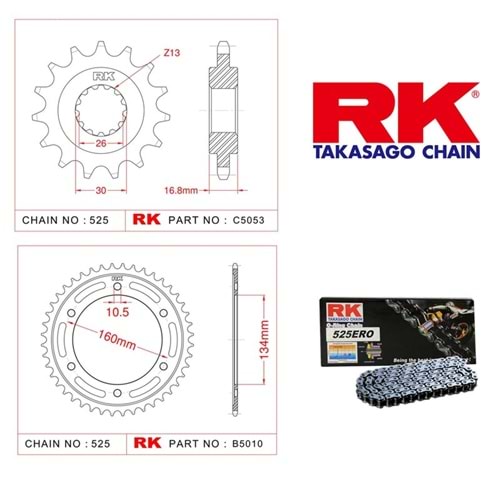 Rk Zincir Dişli Seti Honda Cbr 600 F 01-07