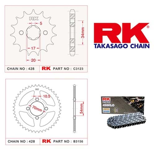 Rk Zincir Dişli Seti Honda Cbr 125 R 04-10