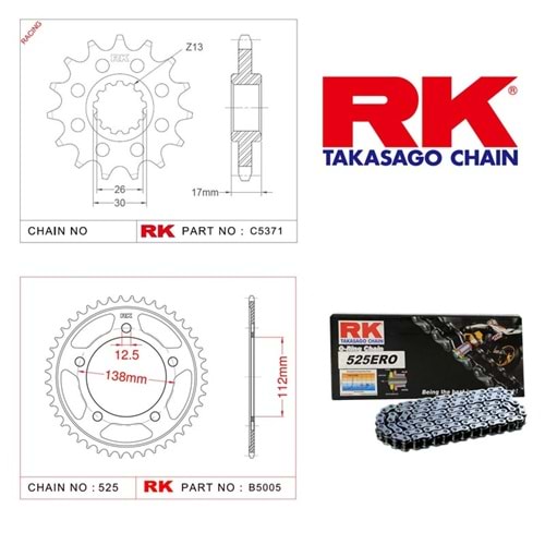Rk Zincir Dişli Seti Honda Xl 1000 V Varadero 99-