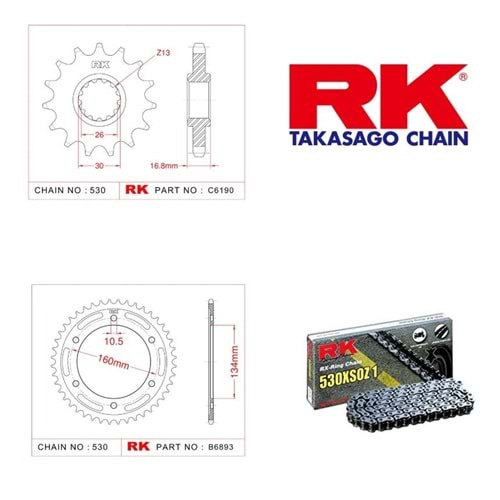 Rk Zincir Dişli Seti Honda Cbr 1000 Rr 08-16