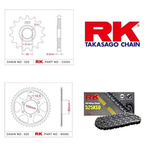 Rk Zincir Dişli Seti Kawasaki Z 1000 10-14