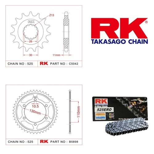 Rk Zincir Dişli Seti Yamaha Tracer 700 16-19