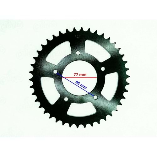 ARKA DİŞLİ 520-42T İÇ 77 mm 5 DELİKLİ CF NK 250