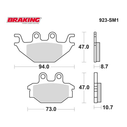 377 BRAKING DİSK BALATA YARI SİNTERLİ SYM ATV300, ATV600, WOLF250, YZF125 R, MT 125 (923SM1)