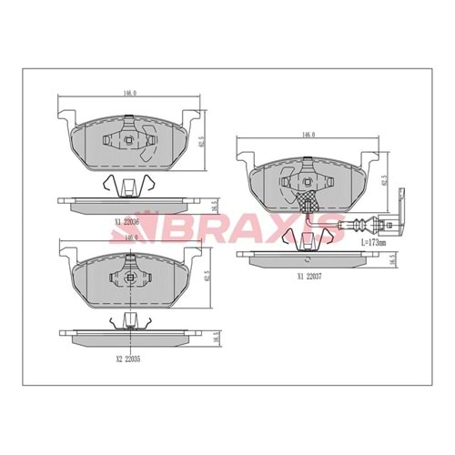 Disk Balata Vw Golf, Audi A3, Seat Leon, Skoda Octavia Ön