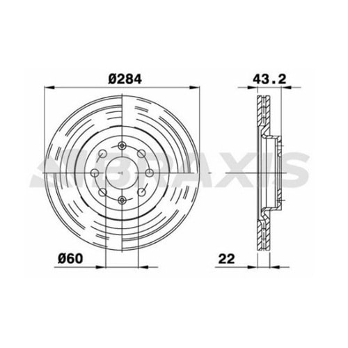 Fren Diski Ön Opel Corsa D, Corsa E, Adam, Grande Punto, Punto Evo - 284 mm