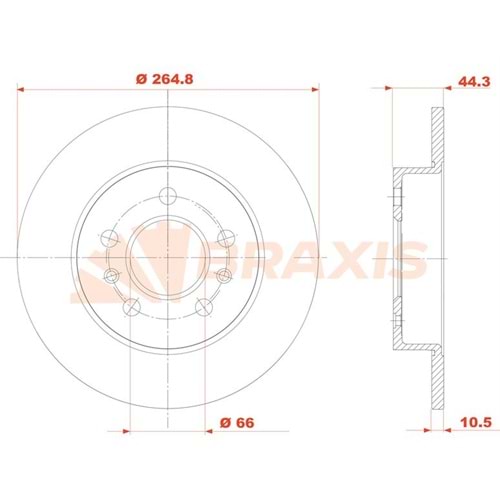 Fren Diski Arka Renault Laguna, Safrane, - 265 mm