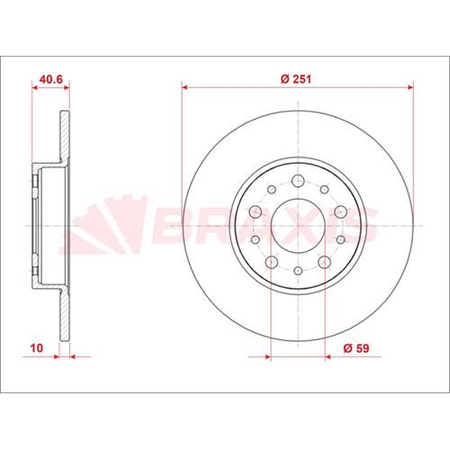 Fren Diski Fiat Egea 1.6 MJT, Cross, 500L Arka - 251 MM