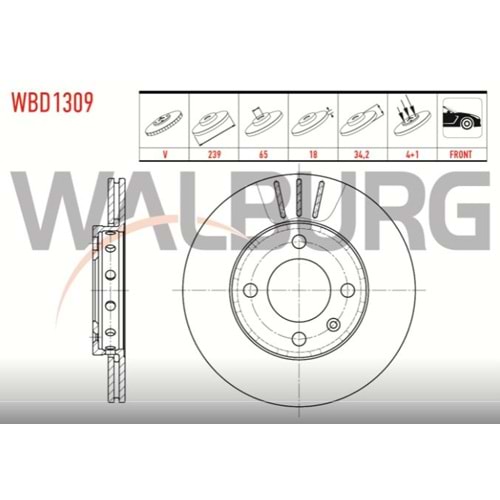 Fren Diski Vw Polo 99-01, Lupo, Seat Arosa Ön - 239 MM