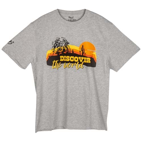 Discover The World Gri T-Shirt, Tişört - M Beden
