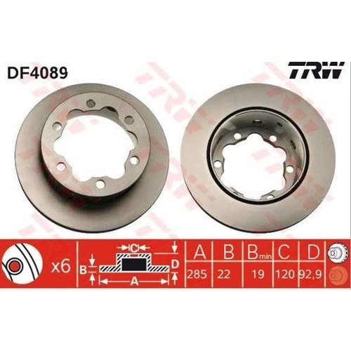 Fren Diski Mercedes Sprinter, Vw LT46 Çift Teker Arka - 285 MM - TRW*