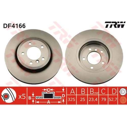 Fren Diski Bmw 325, 330 E46 00> 325 MM - Ön - TRW