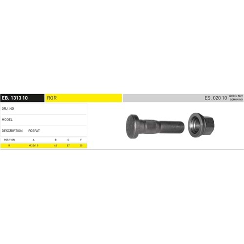 EB.1313 10 EKER DORSE ROR 85 MM BİJON