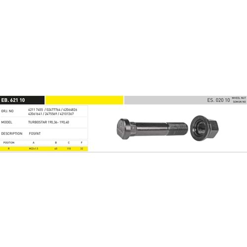 İVECO TURBOSTAR 190,36- 190,40 ARKA BİJON - EKER