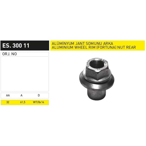 BİJON SOMUNU 7/8x14 DİŞ DÖNER PULLU UZUN - EKER