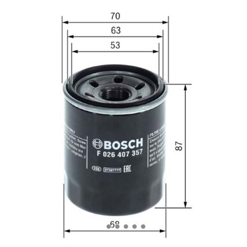 Yağ Filtresi Honda, Fiat, Mitsubishi, Opel, Hyundai - Bosch