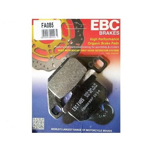 085 EBC ORGANİK BALATA en500 ön, gpz1000 rx ön-arka, vn700 ön (FA085)