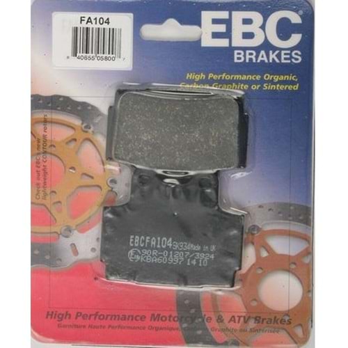 104 EBC ORGANİK BALATA YAMAHA FZ/FZR 400, FZS 600 FAZER 98-03, XJ 600 92-03 ARKA (FA104)