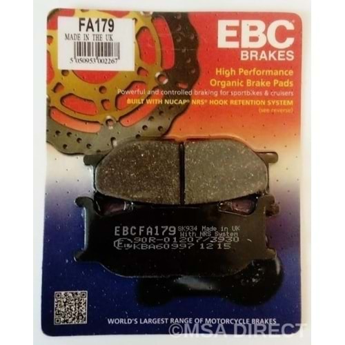 179 EBC ORGANİK BALATA ÖN XVS650, YP400 (FA179)