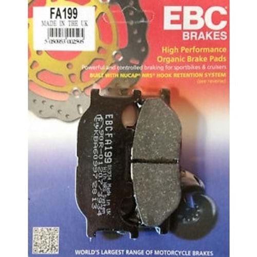 199 EBC ORGANİK BALATA ÖN FZ6, MT03, Majesty 400, XJ6 Diversion ABS (FA199)