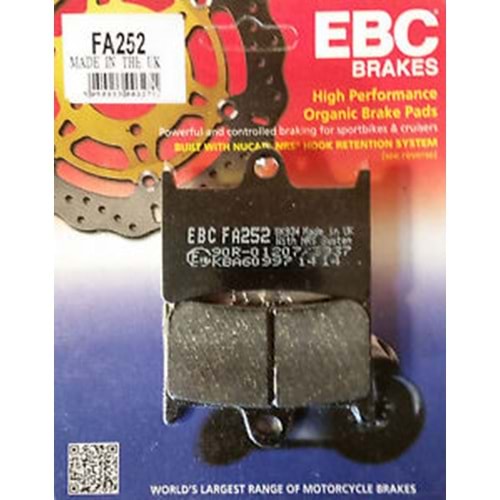 252 EBC ORGANİK BALATA ÖN MT07, MT09, YZFR1, FZ1, FZ6, SXR700 (FA252)