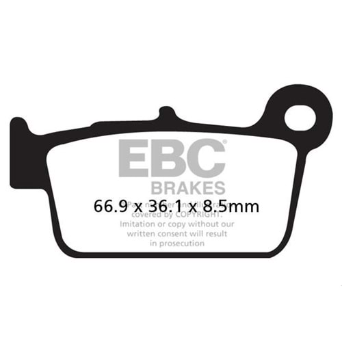 367 EBC SİNTERLİ BALATA ARKA KX250, YZ125, YZ250, WR250 F, BETA 250 RR 2T, GAS GAS EC 250 2T (FA367-2R )