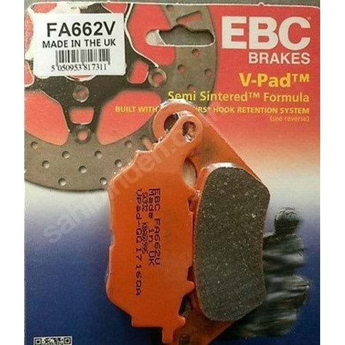 662 EBC YARI SİNTERLİ BALATA ARKA YAMAHA MT-25 15-18, YZF-R25 14-19, YP 250 X-MAX ABS 17-20, X-MAX 300 ABS 17-20 (FA662V)