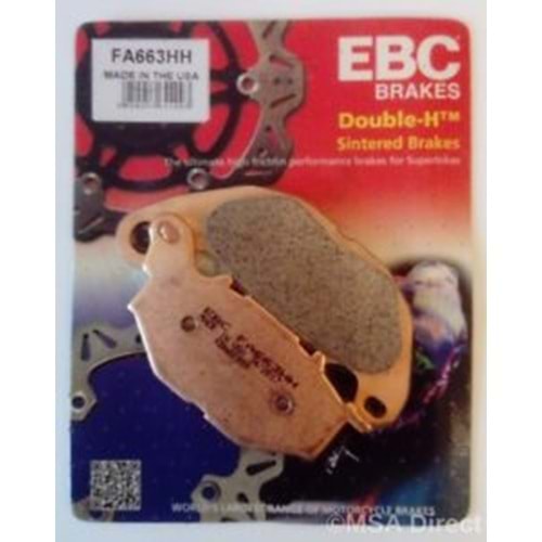 663 EBC DİSK BALATA SİNTERLİ YAMAHA XMAX 300, MT-25, R 25, YZF R25, YP 125 XMAX (FA663HH)