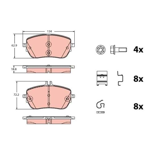 Disk Balata Mercedes A180, A200, B Serisi Ön - TRW