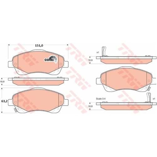 Disk Balata Toyota Avensis, Corolla Verso Ön - TRW