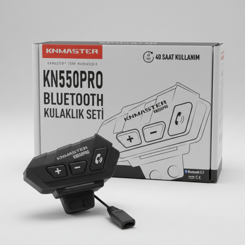 Knmaster KN550 Motosiklet Bluetooth Kulaklık Mikrofon Seti Siyah