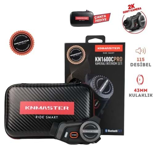 KNMASTER KN1600C PRO Kameralı Motosiklet Kask İnterkom Bluetooth İntercom Kulaklık Seti