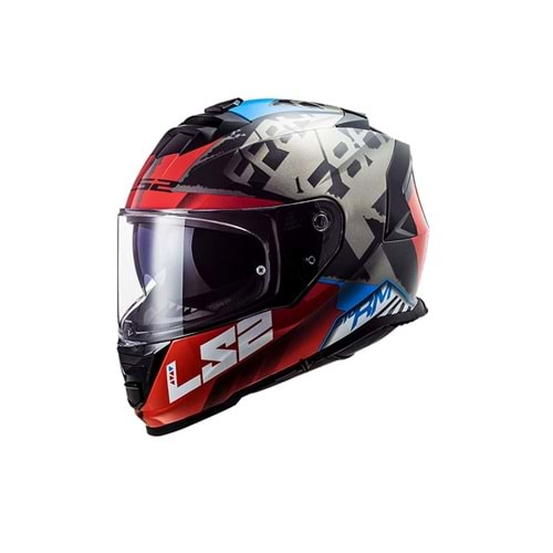 Ls2 Kask Storm Sprinter Mat Siyah Kırmızı Titanium - 2Xl Beden