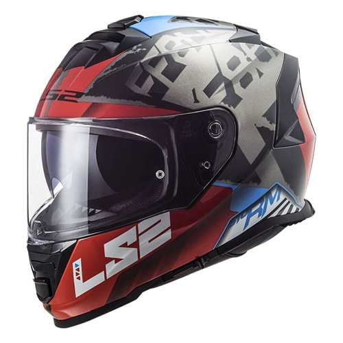 Ls2 Kask Storm Sprinter Mat Siyah Kırmızı Titanium