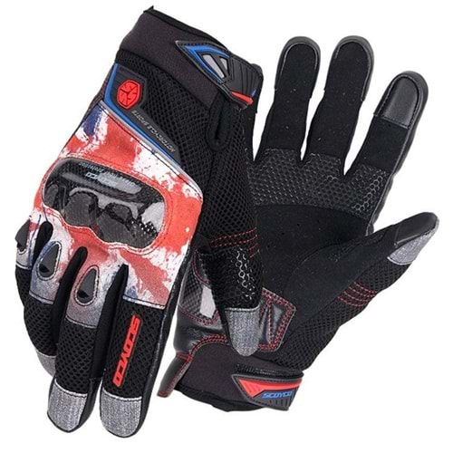 SCOYCO MC47 MOTOSİKLET ELDİVENİ DÖRT MEVSİM KIRMIZI - M