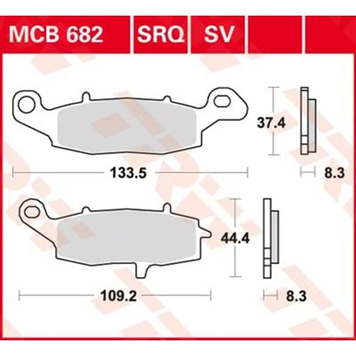 229 TRW SİNTERLİ BALATA ER5, ER6, DL1000, VN1500, KLE650 (MCB682SV)
