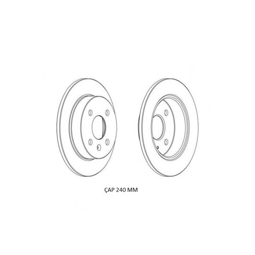 Fren Diski Opel Astra G, Astra F, Astra H Arka - 240 MM